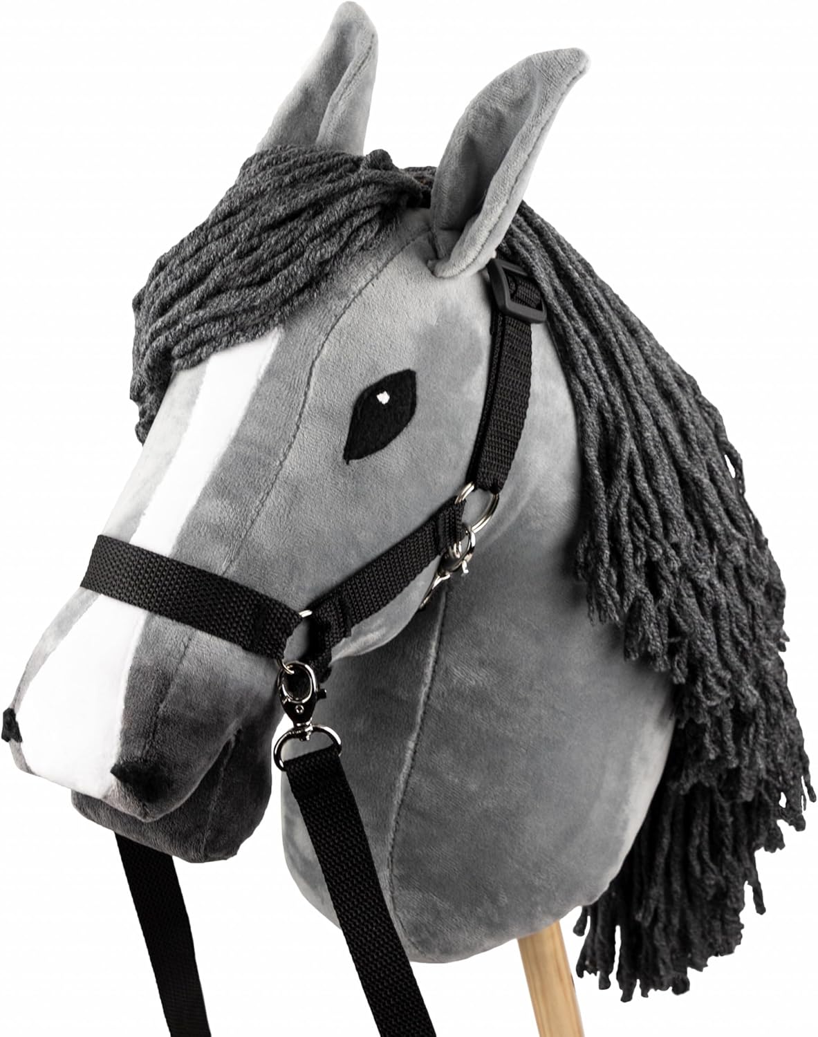 Cheval Hobby Horse Gris – Grand Modèle Cheval Bâton à Chevaucher