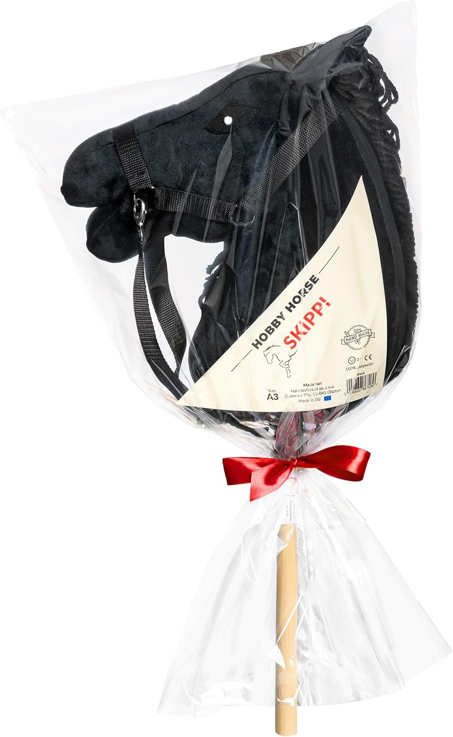 Cheval Hobby Horse Noir – Modèle Réaliste pour Hobby Horsing